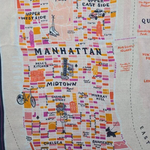NWT kate spade Map of Manhattan Scarf - Picture 3 of 12